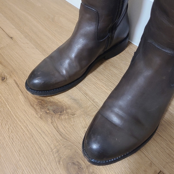 FRYE Women's Jayden Button Tall-K Riding Boot in Graphite - Picture 6 of 16